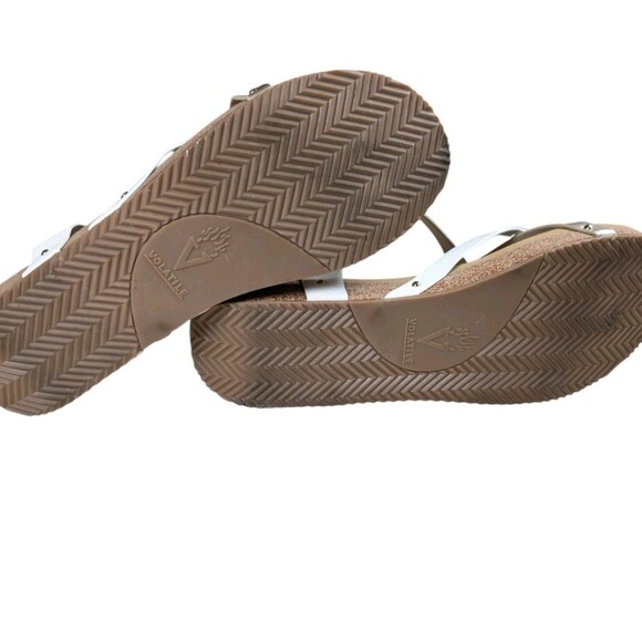 Volatile Women's Engie Multi Strap Thong Sandal Platinum Size 10 - Picture 5 of 6
